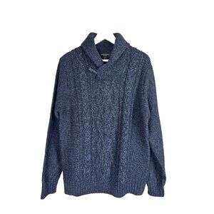 PM Mens Large Cable Knit Sweater Wool Chunky Heritage Fisherman Cozy Lodge Italy